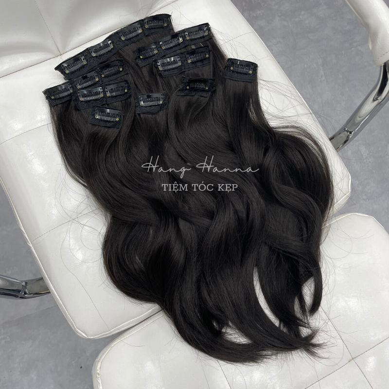 Set Tóc Kẹp Phím 9 Mảnh Xoăn Lơi Hàn 40cm