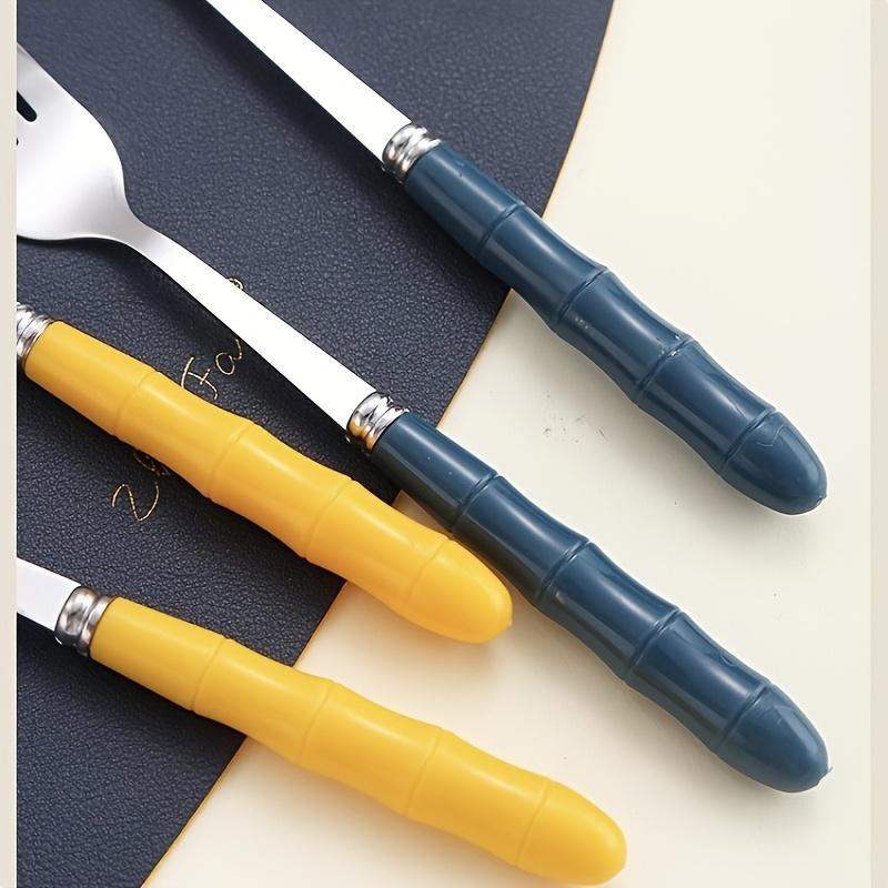 Product Introduction of Portable Cutlery Set with Case, 4 Counts/set Including Spoon, Fork & Chopsticks, Reusable Tableware Set for Lunch, Camping, School, Picnic 18