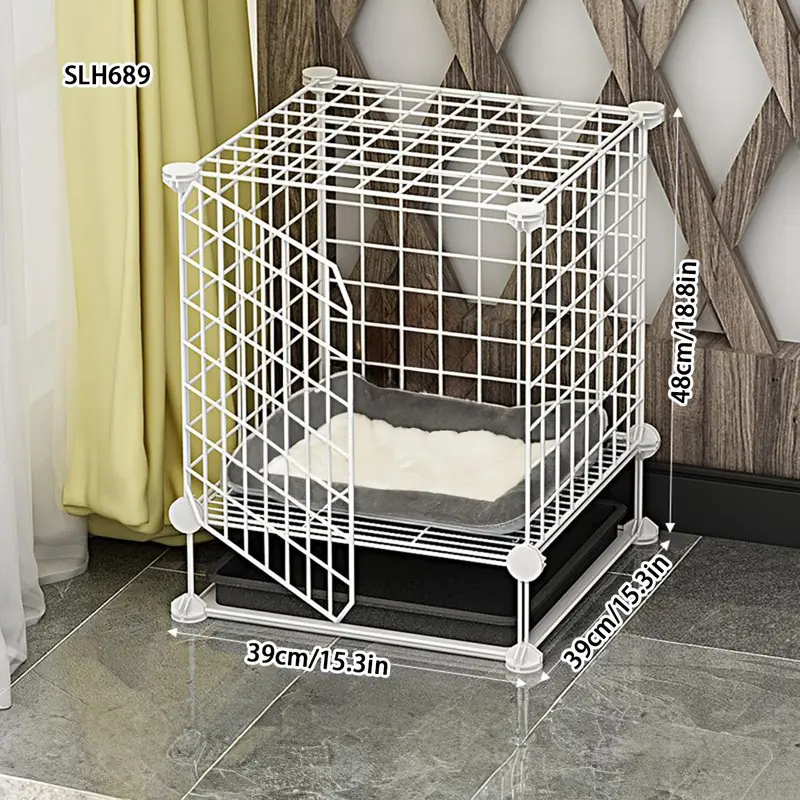 Pet Cage, 1 Set Portable Pet Crate with Door, Pet Cage for Indoor, Pet Fence, Pet Kennel for Small Medium Dogs & Cats 1