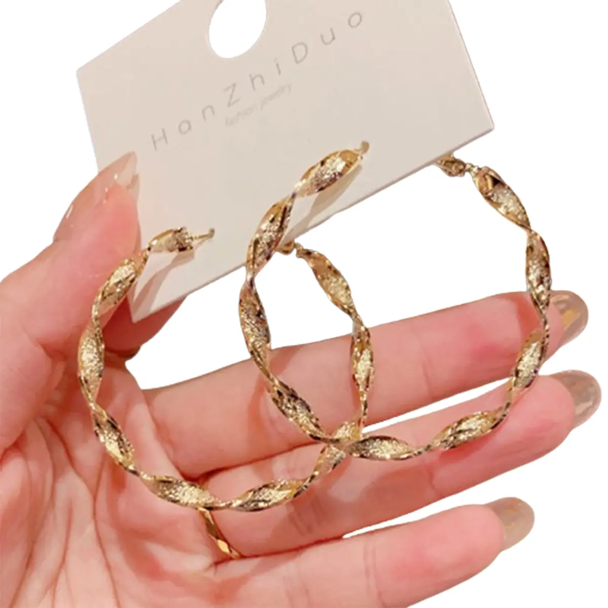 Minzo Minzo Anting Korea Wanita Perempuan Model Tusuk Earrings Imitasi Jewellery Bulat Besar Elegant Retro Aksesoris Perhiasan