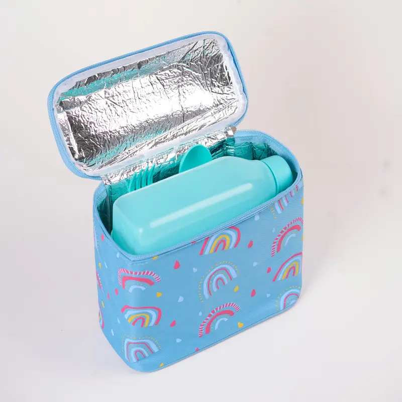 {COD TERMURAH ) CPM  rainbow lunch bag set of 5 pcs with alumunium foil Garpu Kotak 4