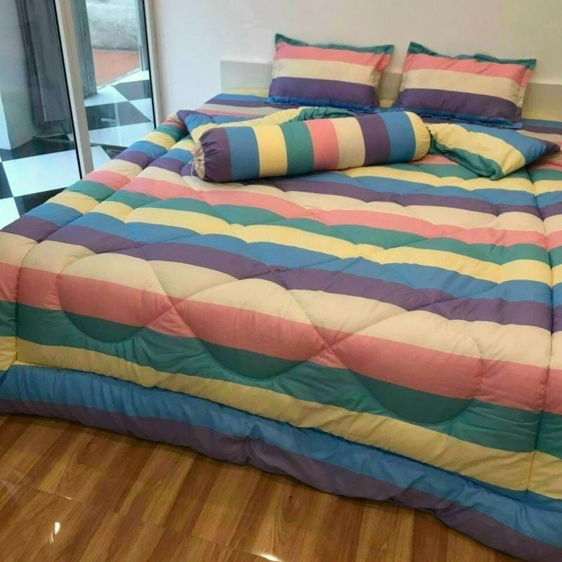 Chăn thu đông mền phao trần bông ấm áp cotton poly dùng được 2 mặt - kích thước 1m8*2m - mẫu mã đa dạng - [VỊT HỒNG] 3