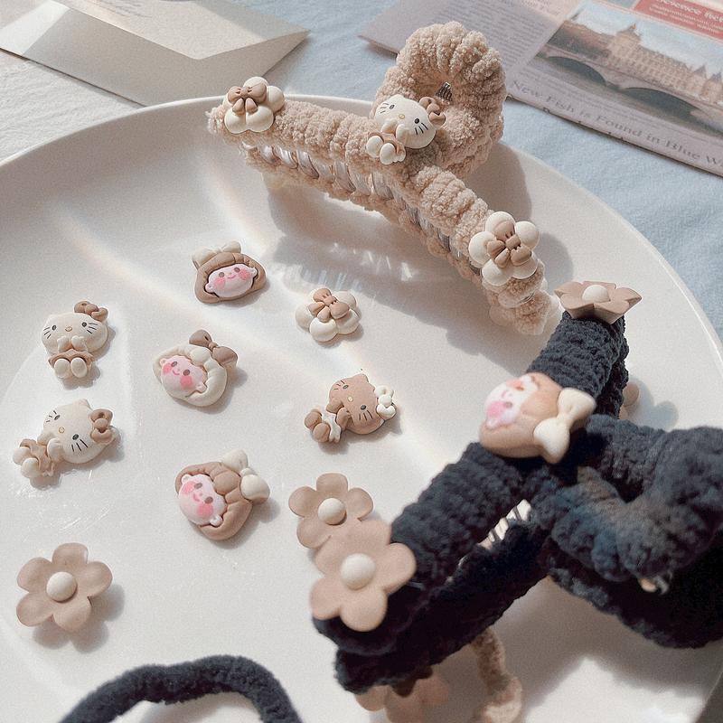 Kẹp tóc handmade tự làm bằng len, gói vật liệu tự làm kẹp tóc nhiều màu sắc - Bộ nguyên liệu đầy đủ Women Nữ