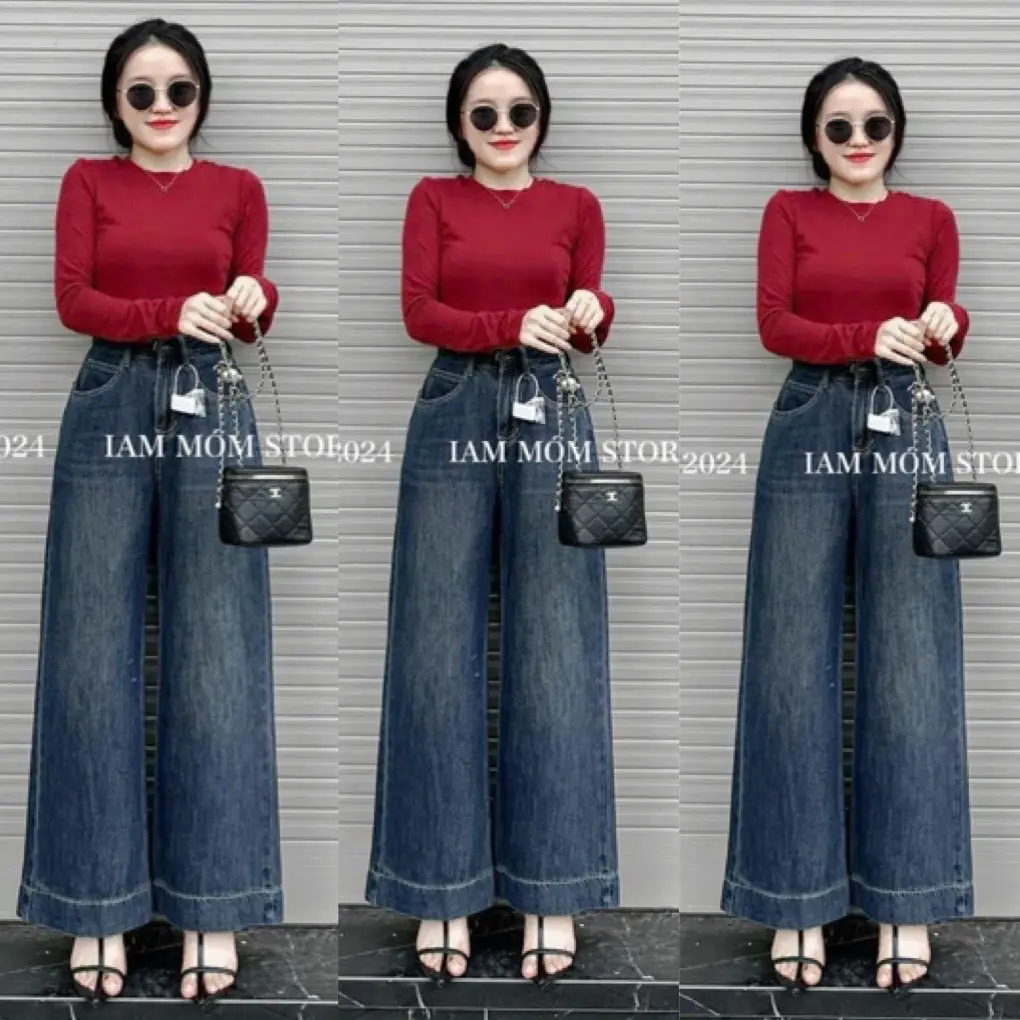 QUẦN JEAN SUÔNG GẤU TO XANH ĐẬM