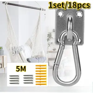 Pengait Hammock 1 Set Cantolan Hammock Stainless Steel Pengait Aerial Yoga Hammock