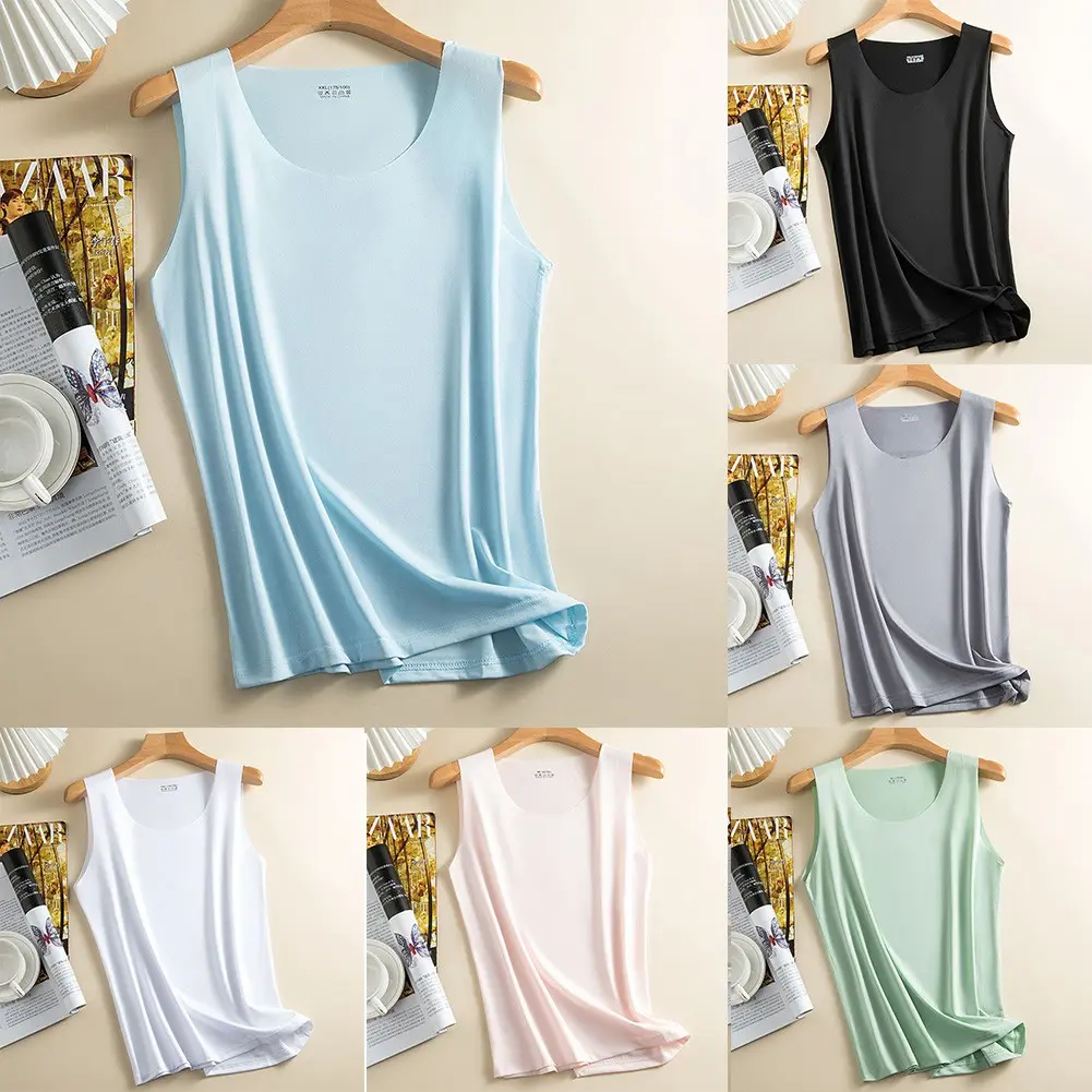 Áo ba lỗ không tay không đường may bằng lụa lạnh cho nữ Áo ba lỗ Áo ba lỗ thể thao khô nhanh Sport