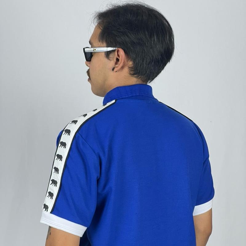 Acbst Co Kaos Polo Shirt Tapped Bear Logo Blue Electric Casual Pria 1