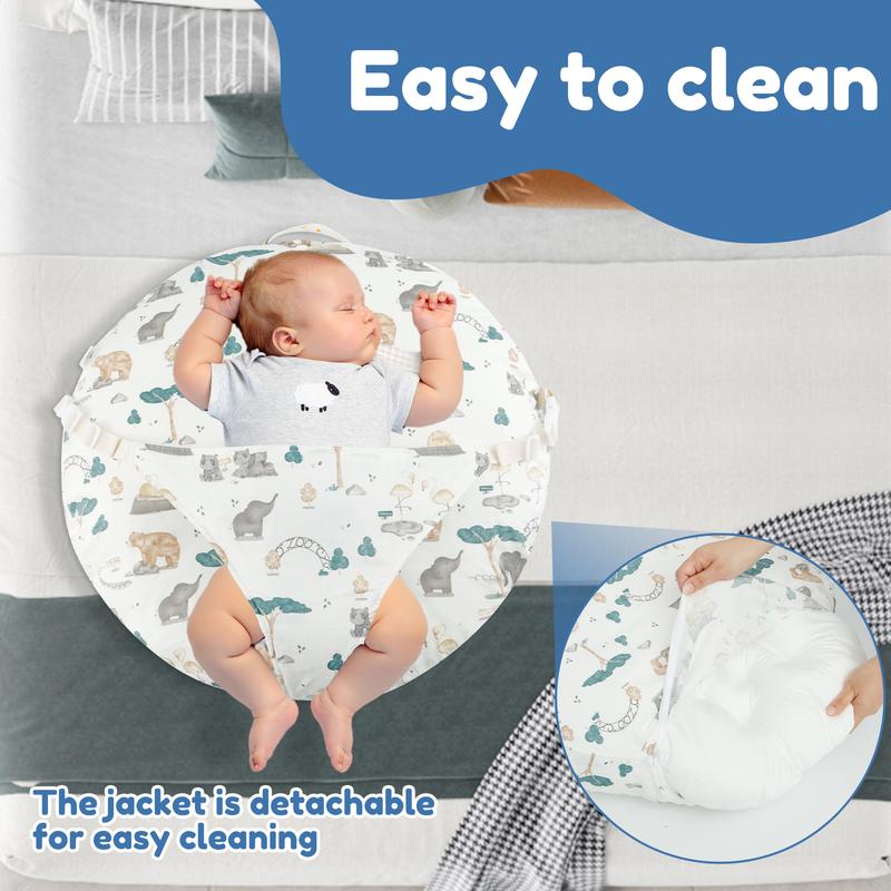 Product Introduction of Anti Roll Newborn Lounger Pillow with Adjustable Strap and Handle Comfortable Baby Lounger Pillow Breathable Newborn Lounger Pillow for Boys Girls 65x60cm usAn6 34