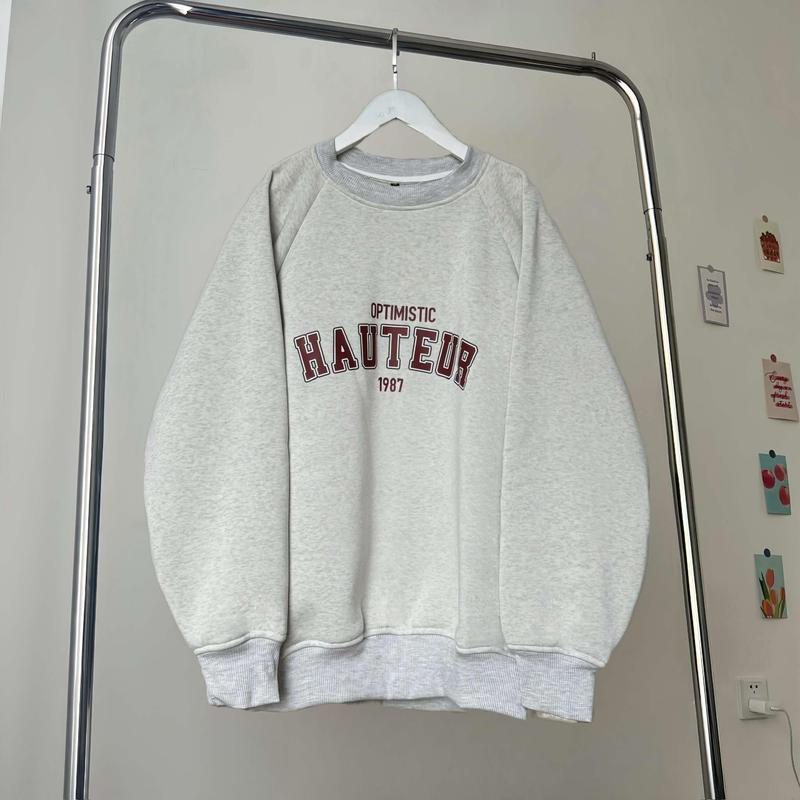 BingBing - Áo Khoác Hoodie Sweater Menswear Xám Tiêu Dài tay Cổ Tròn Form Rộng Xuân Hè Nam Nữ Unisex