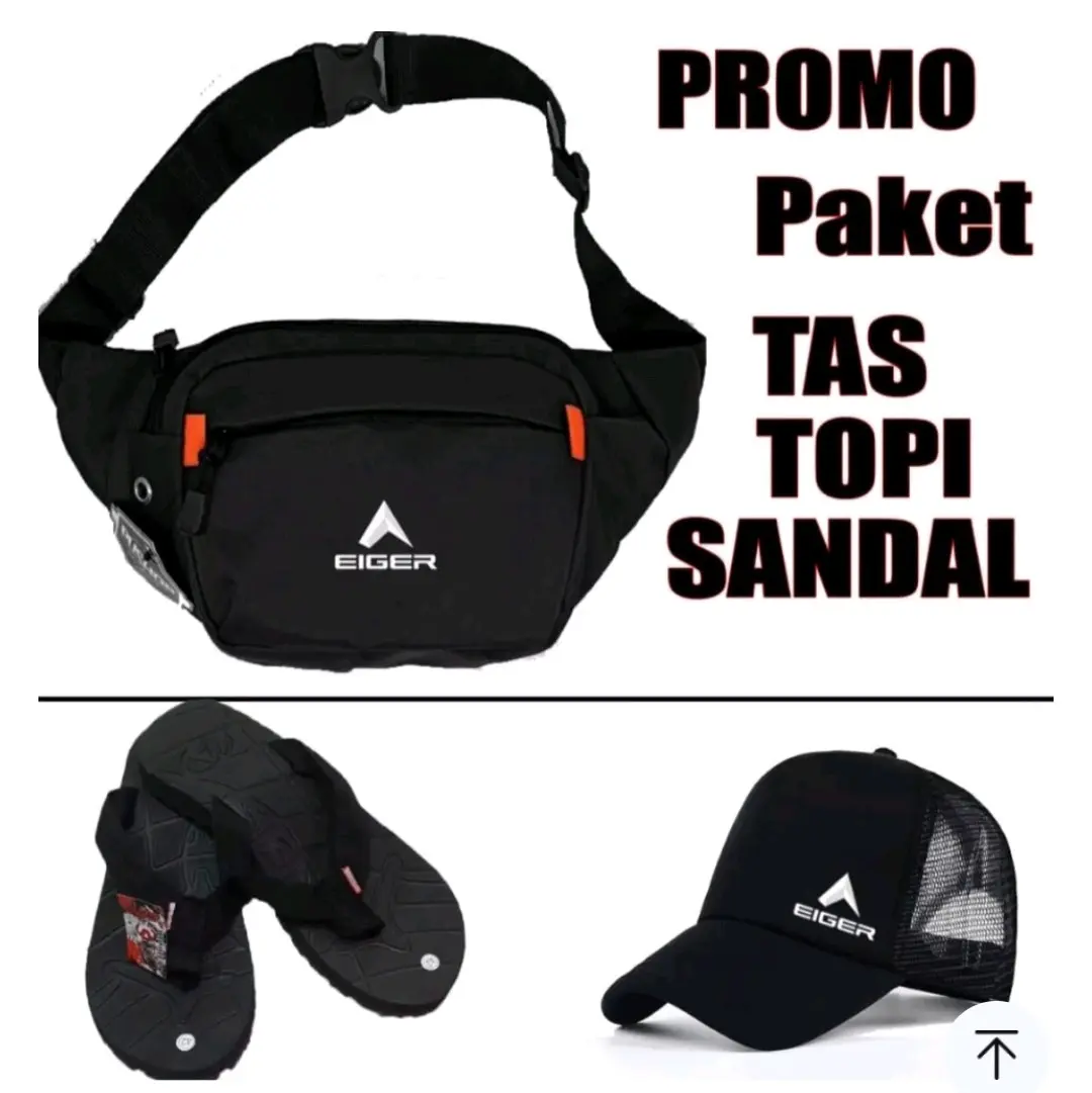 PROMO SEPAKET (tas, sandal, topi)