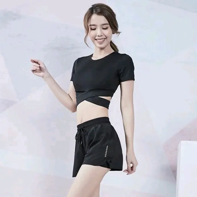 Bộ croptop dây chéo nữ tập yoga, gym,  aerobic , đi bơi , đi chạy chất đẹp thoáng mát Thoáng khí 1