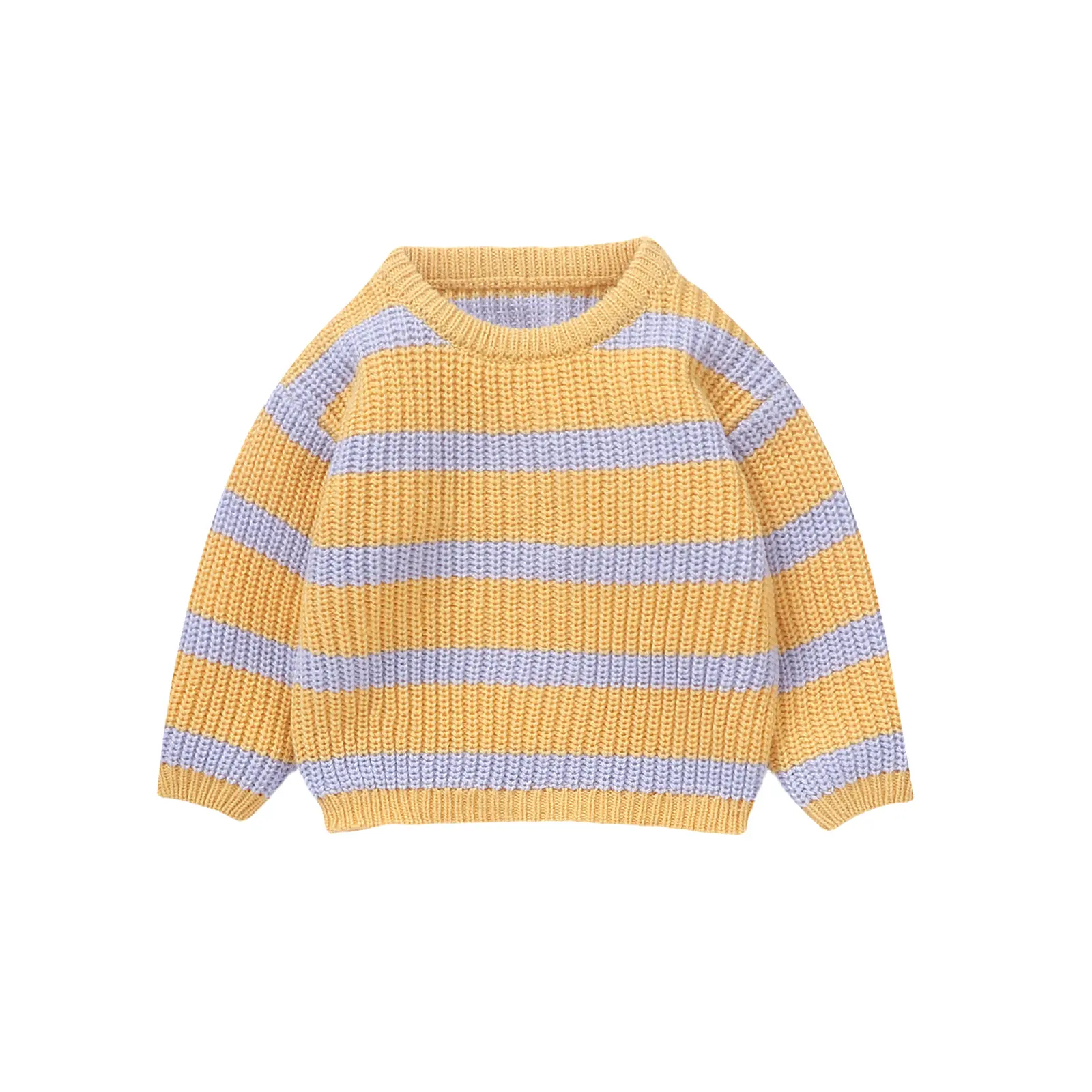 Newborn Baby Sweater Casual Stripe Print Warm Knitted Long Sleeve Pullover Infant Knitwear for Toddler