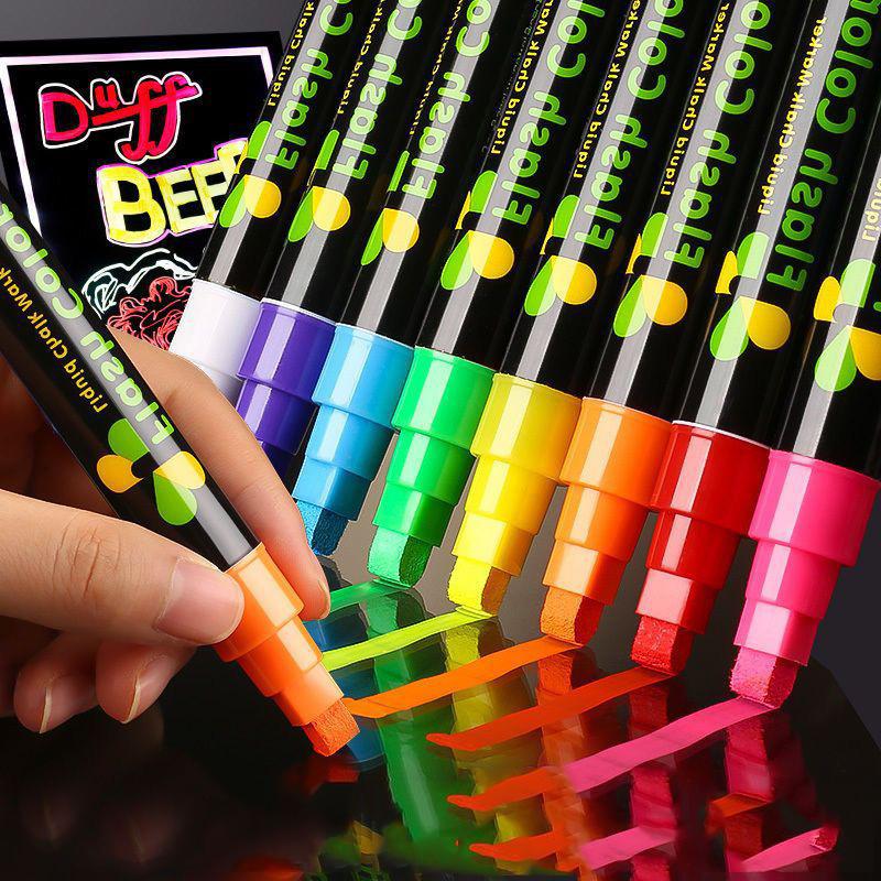 Set 8 Bút Dạ Quang Viết Bảng Led, Biển Quảng Cáo, Mặt Kính