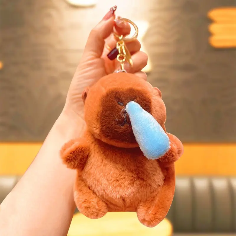 Móc Khoá Capybara Chảy Nước Mũi Siêu Đáng yêu Móc Chìa Khoá Women Móc Khóa Nữ Nhung 1