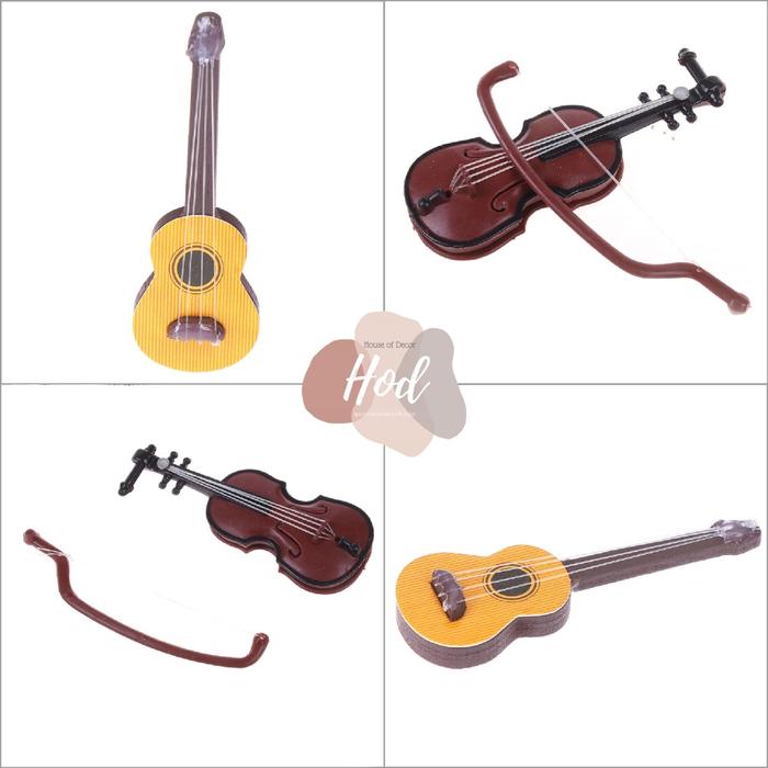 Jual Topper Alat Musik Biola / Gitar Miniatur Guitar Violin Hiasan Kue ...