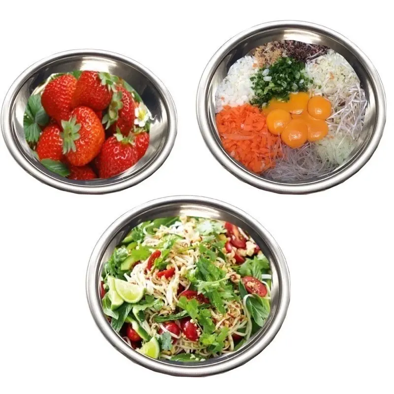 Thau Inox Sâu Lòng Đa Năng - Kích Thước Miệng 18-40cm 2