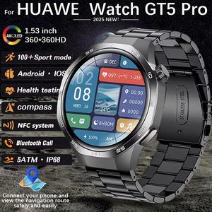 New Watch GT5 Pro For HUAWE Sports Smart Watch Men GPS Track Compass Altimeter Waterproof HD Bluetooth Call NFC Smartwatchs