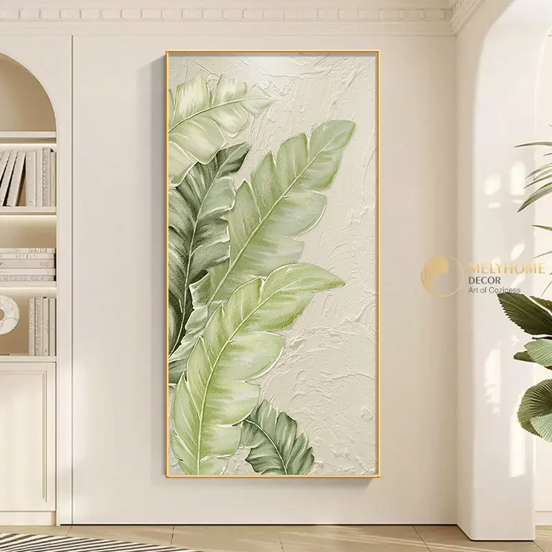 Khổ Lớn - Tranh Treo Tường Tráng Gương Canvas Cao Cấp Tao Nhã Nghệ Thuật Ánh Trăng Cây Lá Nhiệt Đới Mẫu Mới Nhất 2023 3