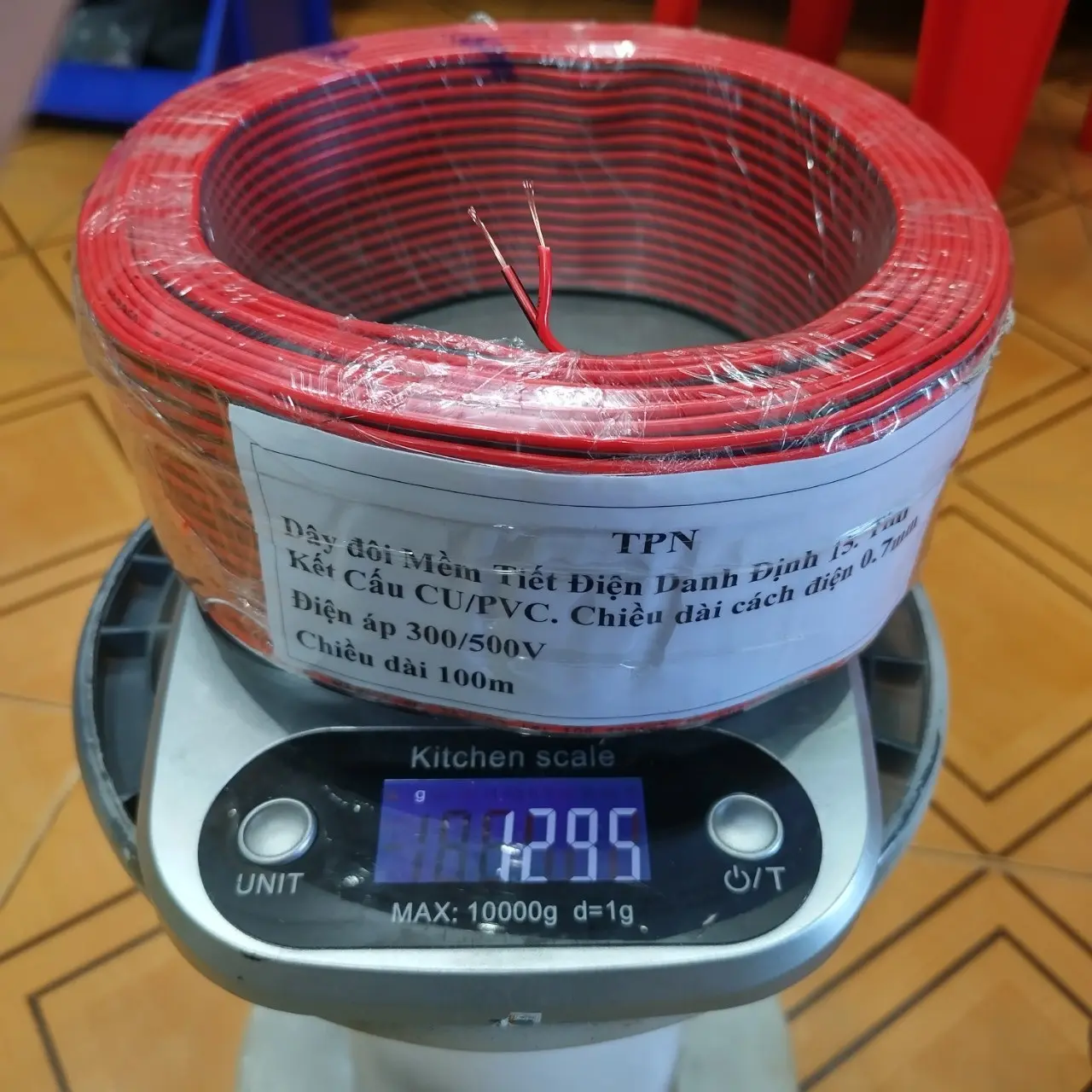 (Cuộn 100m) Dây điện đôi đỏ đen 15 tim (đồng 100%), dây điện đôi 2x 0.3 đi led, dây bóng kẹp bình 12V