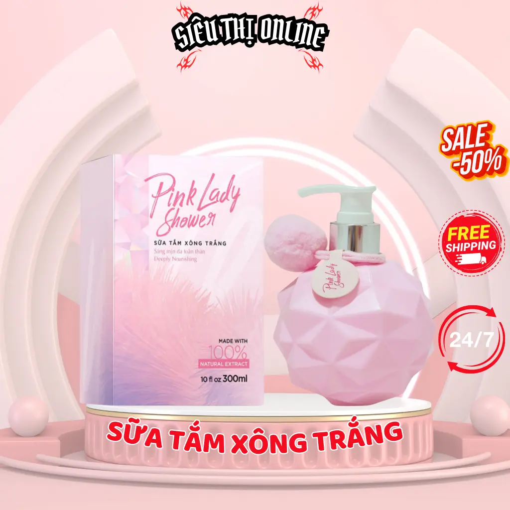 Sữa Tắm Xông Trắng Pink Lady Shower chính hãng .,. ..