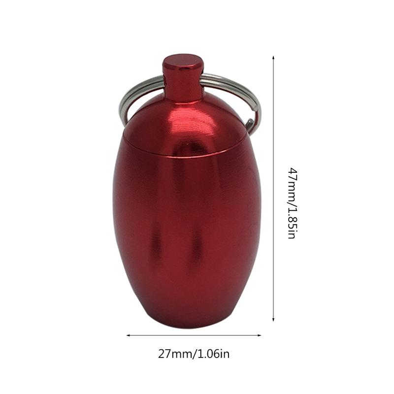 Product Introduction of Eggs Shape Aluminum Alloy Pills Organizers Outdoor Pocket Pills Box Waterproof Container Keychain for Medication Storage 0