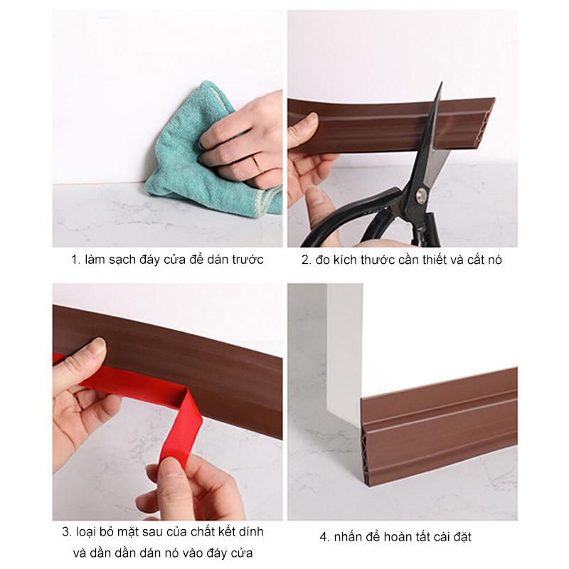 (Giao Hàng Địa Phương Ở Việt Nam)Thanh Dán Chân Cửa, Ron Chặn Khe Cửa Cách Âm, Miếng Chặn Cửa Chống Côn Trùng, Khói Bụi, Tiếng Ồn, Dữ Nhiệt 8