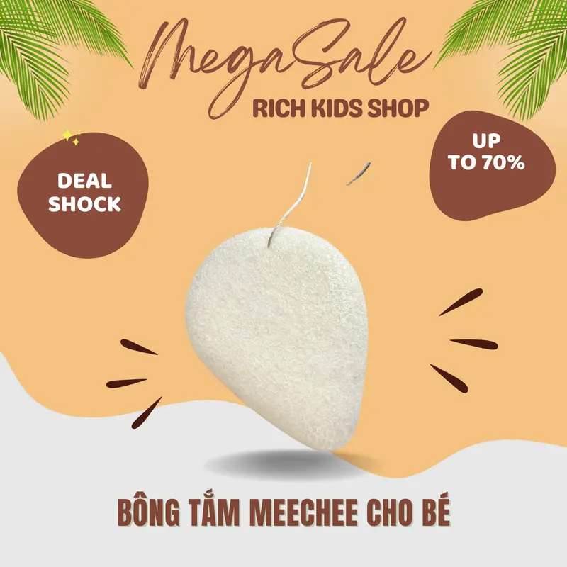 RKS - [ MẪU MỚI VỀ ] Bông tắm hữu cơ Meebee tạo bọt siêu mềm cho bé 0
