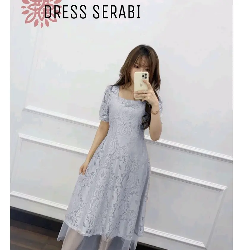 GM ILARIA DRESS WANITA FULL BROKAT PREMIUM / COCOK UNTUK PESTA KONDANGAN /NATALAN Fit Layer