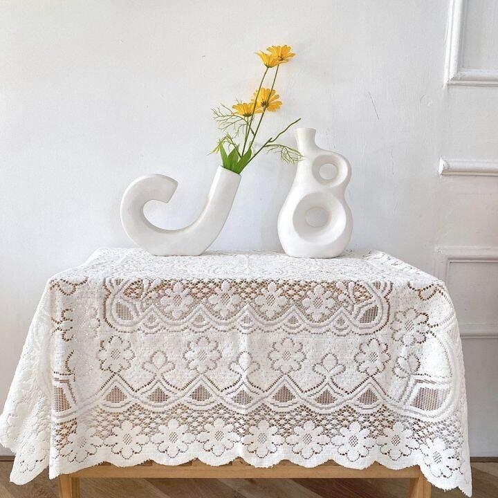 Khăn trải bàn ren kt 1,4m x 2m dành cho bàn tròn, vuông, chữ nhật, decor bàn tiệc gia đình, sinh nhật, rạp cưới