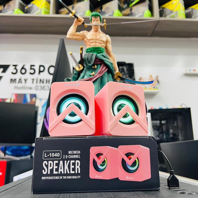 Loa Máy Tính Để Bàn Mini Màu Hồng Led Rgb 2.0 L1040 - Loa Vi Tính Laptop Nghe Nhạc Gaming Dễ Thương Có Dây