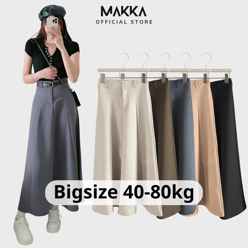 Chân váy nữ MAKKA chân váy BIGSIZE dáng dài xòe cạp cao chiết eo có khóa kéo siêu xinh phong cách Hàn Quốc 5007