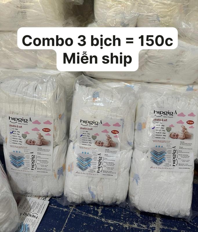 (Miễn ship + quà)COmbo 150 miếng Bỉm Quần/ dán HIP From xuông Thấm hút tốt 500ml đủ size cho bé