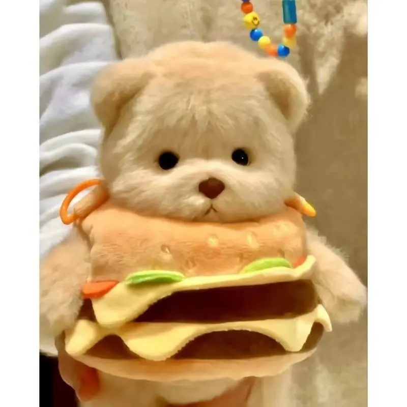 túi Messenger Gấu Hoa Bánh Hamburger, Đồ Chơi Búp Bê Nhồi Bông Mặt Dây Chuyền Ba Lô Kẹo Khoai Tây Chiên Gấu Hoa, Dễ Thương, Thích Hợp Cho Năm 2024