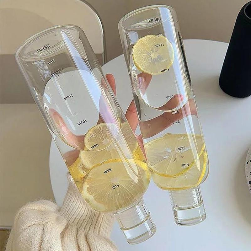 Product Introduction of 500/700ml Transparent Straw Water Bottle With Lids Cover Portable Cute Water Cup M4T0 31