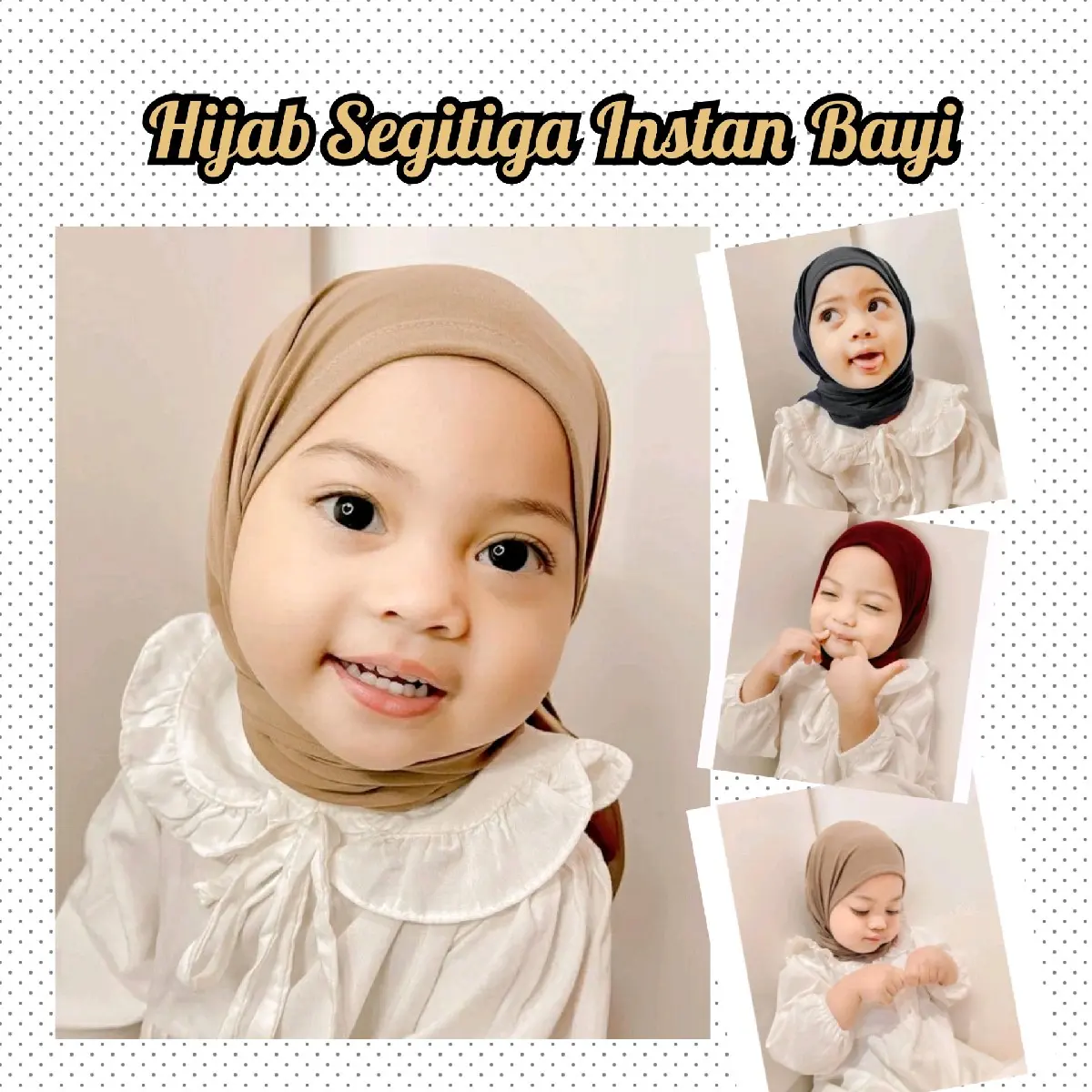 Jilbab Segitiga Instan Anak | Hijab Instan Jersey Bayi | Jilbab Bayi