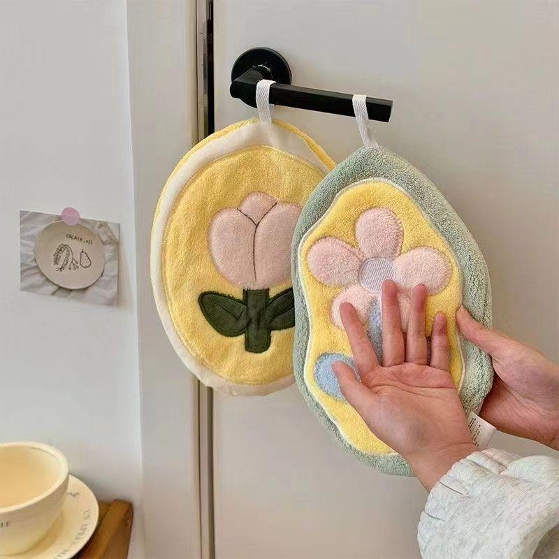 Khăn Tay Thiết Kế Hoa Dễ Thương, Có Chức Năng Treo, Thấm Nước Mạnh, Nhanh Khô, Thích Hợp Sử Dụng Tại Nhà, Không Rụng Lông, Thích Hợp Cho Trẻ Em, Khăn Tay, Làm Bằng Vải Dày, Sử Dụng Trong Phòng Tắm 8