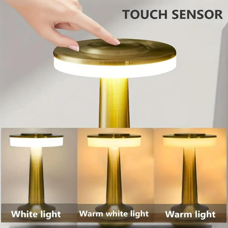 Rechargeable LED Wireless Desk Lamp, 1 Count Portable Touch Sensor Lamp, 3 Adjustable Color Night Light, Suitable for Camping, Bedroom, Living Room, Office 3