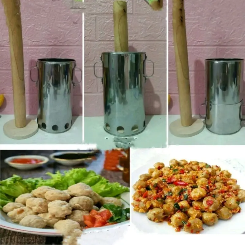 Cetakan pentol bakso kecil / alat pembuat cilok aci mini / Cetakan pentol cilok manual / Cetakan pentol bakso manual / Cetakan Pentol Cilok Stainless Steel 6