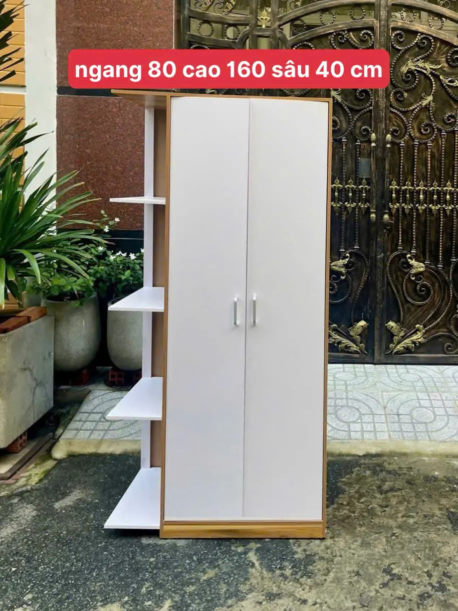 tủ treo quần áo - tủ đựng đồ kèm kệ trang trí TQ 160