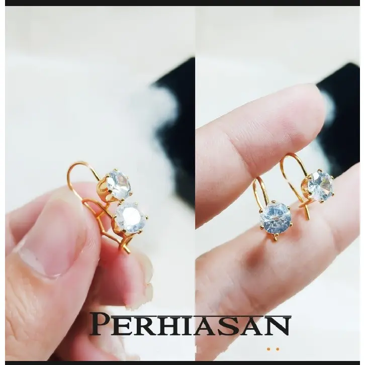 Perhiasan Anting Titanium Wanita Anti Karat queen shop Putih 1