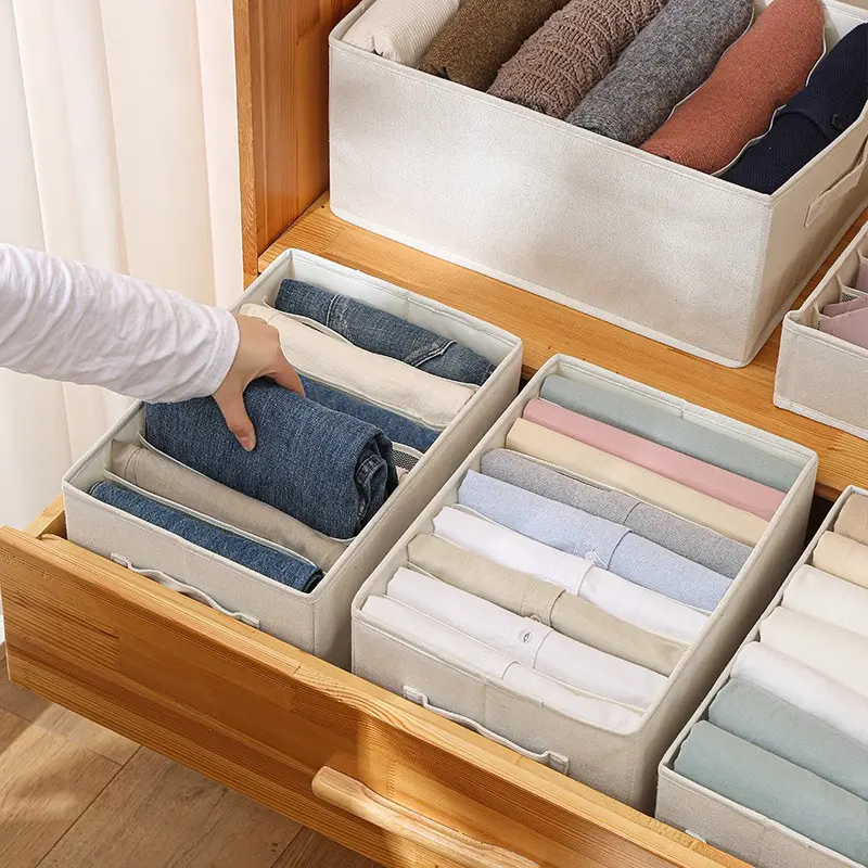 Hộp Vải Đựng Quần Áo - Hộp Đựng Chia Ngăn Sắp Xếp Tủ Quần Áo Vải Không Dệt Cao Cấp 7