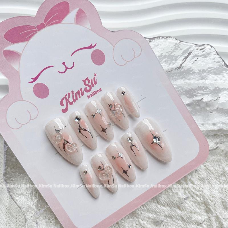 [M124] KimSu Nailbox hồng pastel bling bling Nữ