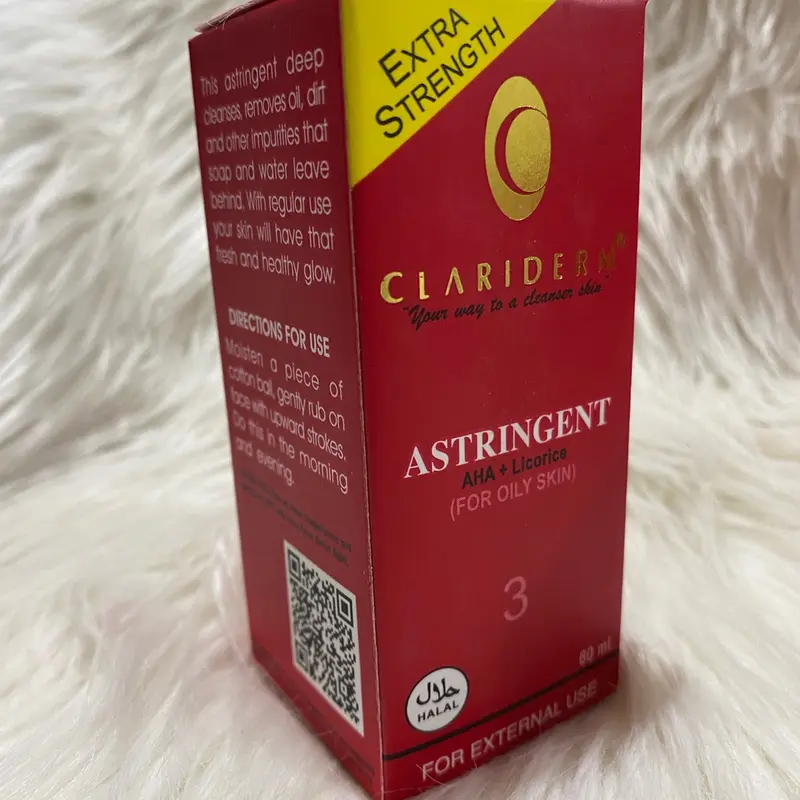 [ COD] 1 pcs Toner Clariderm Astringent no 3 ORIGINAL /Toner Pembersih Wajah For Oily Skin - 60 ml Kontrol Minyak 1