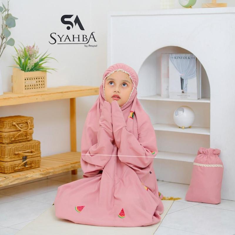 Product Introduction of Mukena terusan MESJID semangka al aqsha palestina anak SD Remaja | Al Arsyad Bordir Cantik Muslim 40