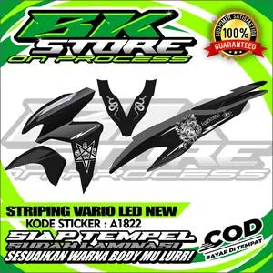 STRIPING UV TRANSPARAN VARIASI VARIO LED NEW MEDUSA SUDAH LAMINASI SIAP TEMPEL MURAH Motor