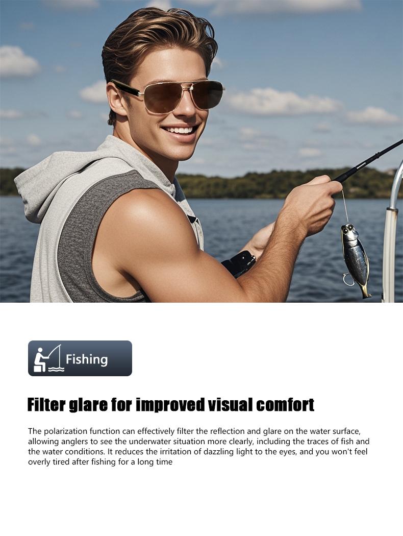 Product Introduction of Original JT-GS02 Intelligent Sunglasses AI Audio Bluetooth Smart Glasses UV400 Polarized Lens Voice Calling Outdoor Eyeglasses 17