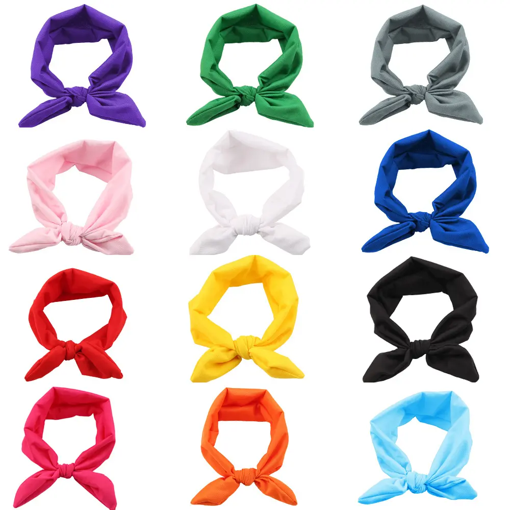 Baby Girls Cute Headbands Nylon Hairbands Ribbon Bow Elastic Hair Accessories