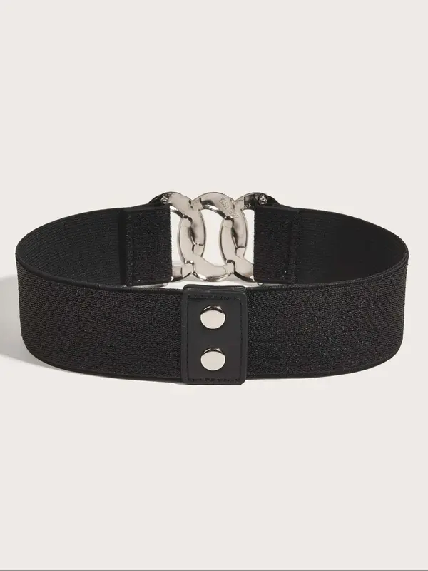 Women's Elegant Fashion Decorative Wide Belt,  Ring Buckle Elastic Waistband for Party and Daily Use, Casual Versatile Clothes Accessories for Women & Girls 6