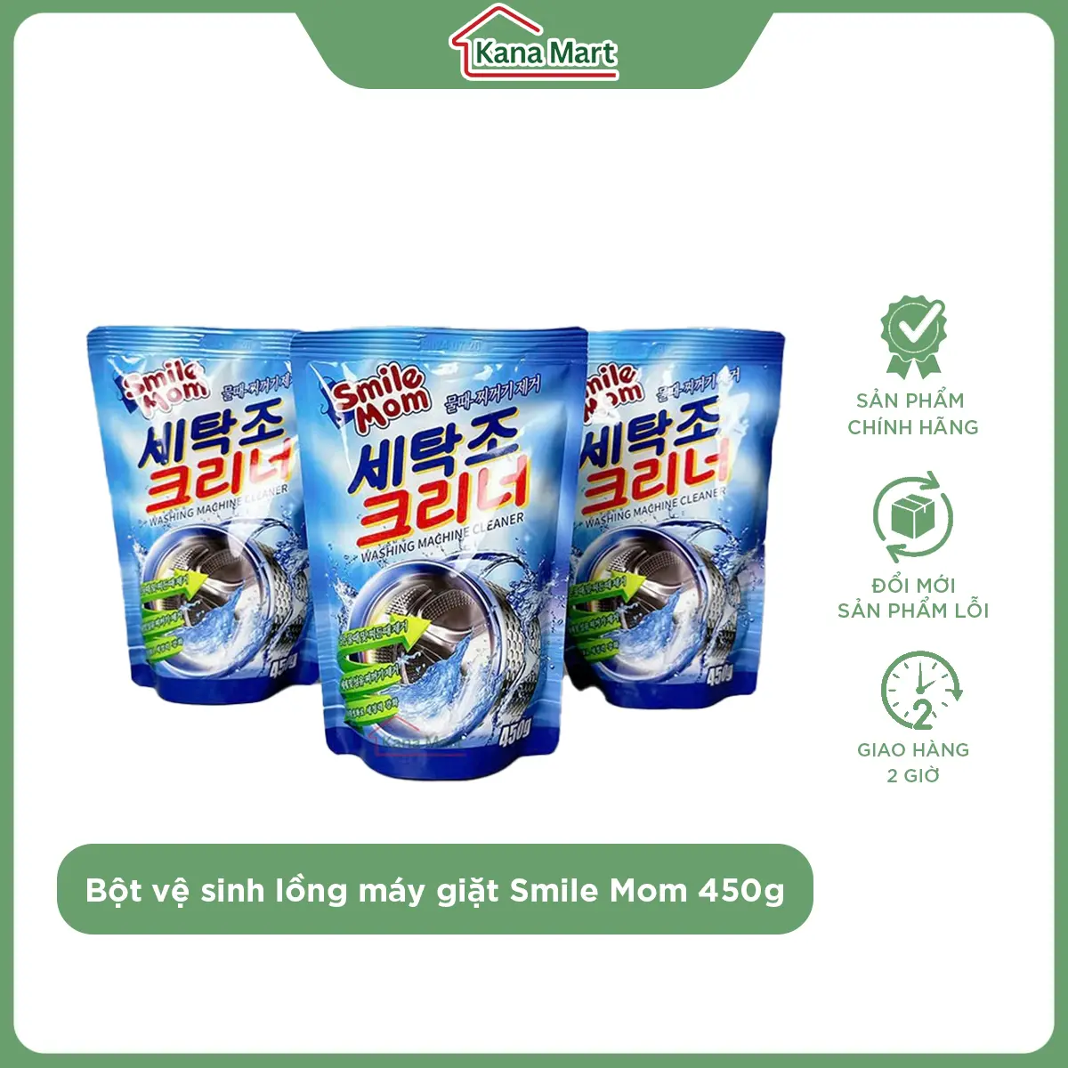 Bột tẩy rửa vệ sinh lồng máy giặt Smile Mom 450g