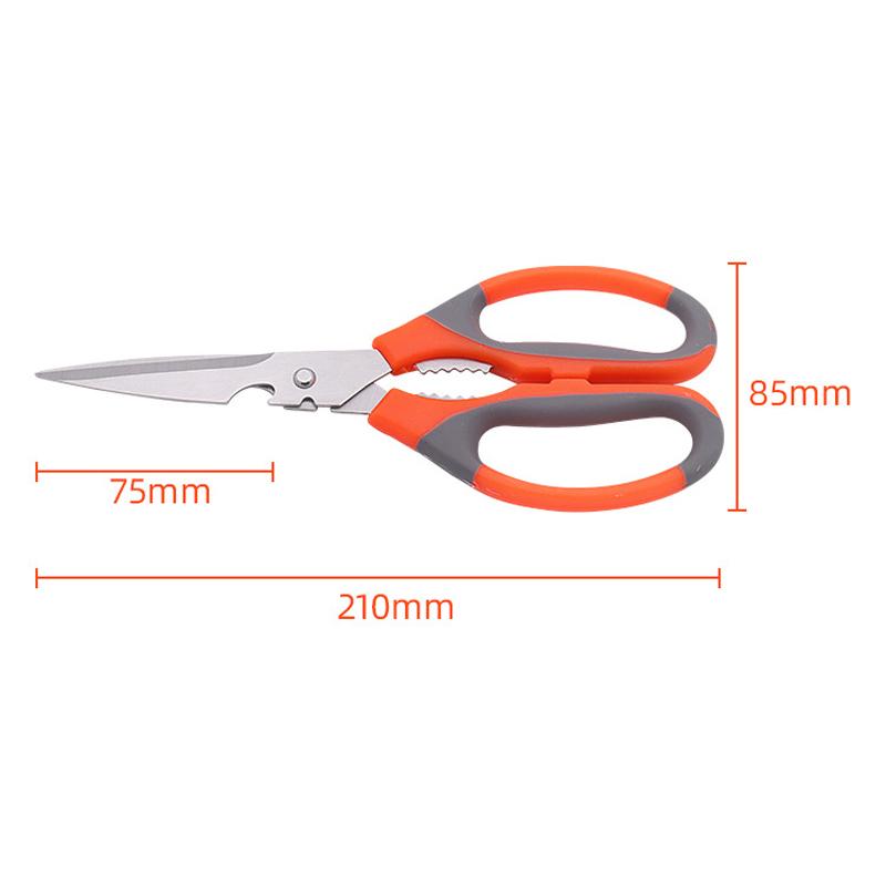 Product Introduction of Multifunctional Stainless Steel Sharp Fishing Cutting Household Multi Kitchen Scissors With Beer Opener Walnut Clip 14